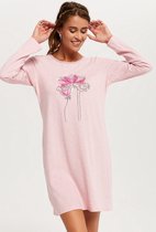 Italian Fashion Hoja dames nachthemd met lange mouwen- roze XL