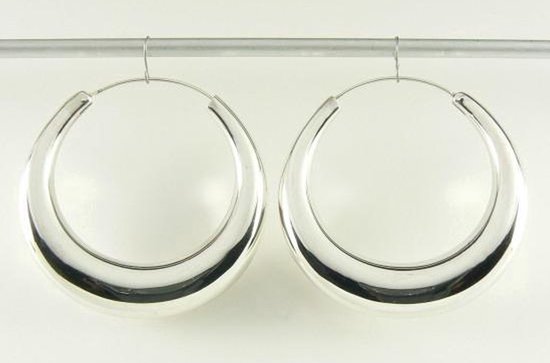 Grote zilveren oorringen - ø 45 mm