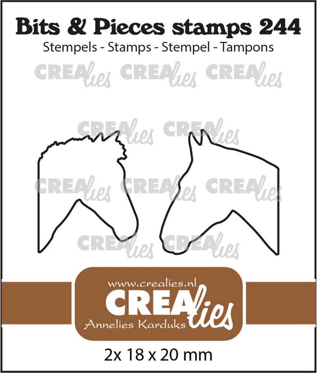 Crealies Bits & Pieces Stempel Paardenhoofden Omlijning