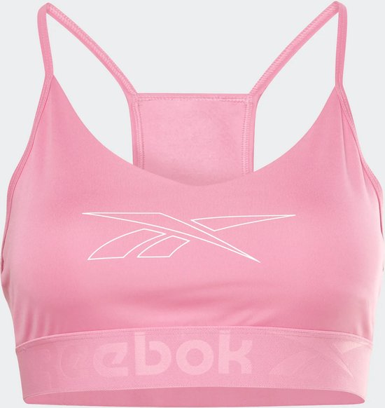 Reebok Sport BH Big Logo Dames - Roze - Maat M