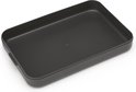 Boîte à lunch Brabantia gris foncé, vide et en plastique, modèle plat.