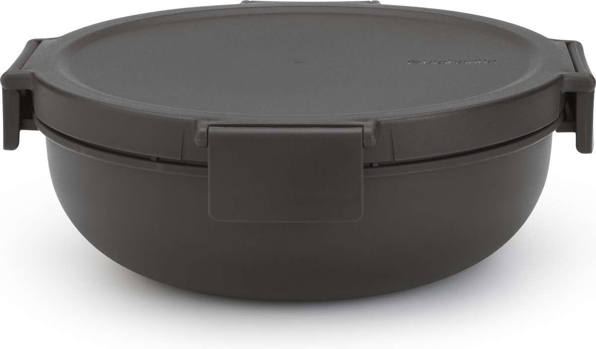 Brabantia Make & Take Salade lunchbox - 1,3 l - Kunststof - Dark Grey