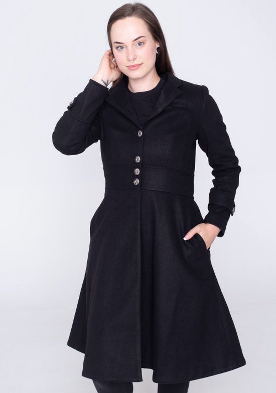 mantel jas dames zwart (XL)