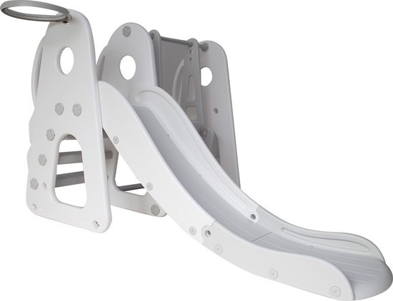 Speeltoestel Luxe 3 in 1 Wit met glijbaan en schommel voor binnen en