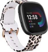 Siliconen Smartwatch bandje - Geschikt voor Lucky Leopard Fitbit Versa 4 bandje - Strap-it Horlogeband / Polsband / Armband