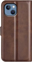 Casecentive - Étui portefeuille en cuir avec fermeture - iPhone 14 Pro Max - marron foncé