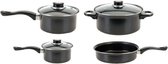 Oneiro’s Luxe Pannenset - Outdoor Campingpannen - 4 stuks – koken – tafelen – keuken – pannenset – inductie – gas – potten – pannen