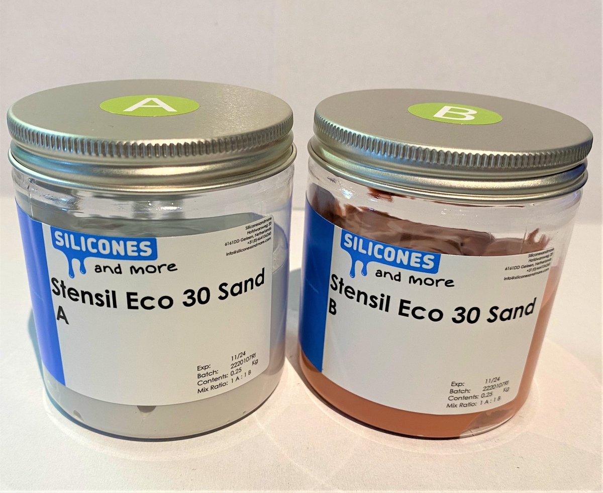 Stensil ECO 50 Geel, kneedbare siliconen Shore A 50 - 500 Gr. Set