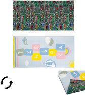Carpet City & Hinkelspel Speelkleed - Speelmat 100x200 cm - Dubbelzijdig - Vloerkleed Kinderkamer - Antislip Speeltapijt - Verkeerskleed - Hinkelen - Cadeau