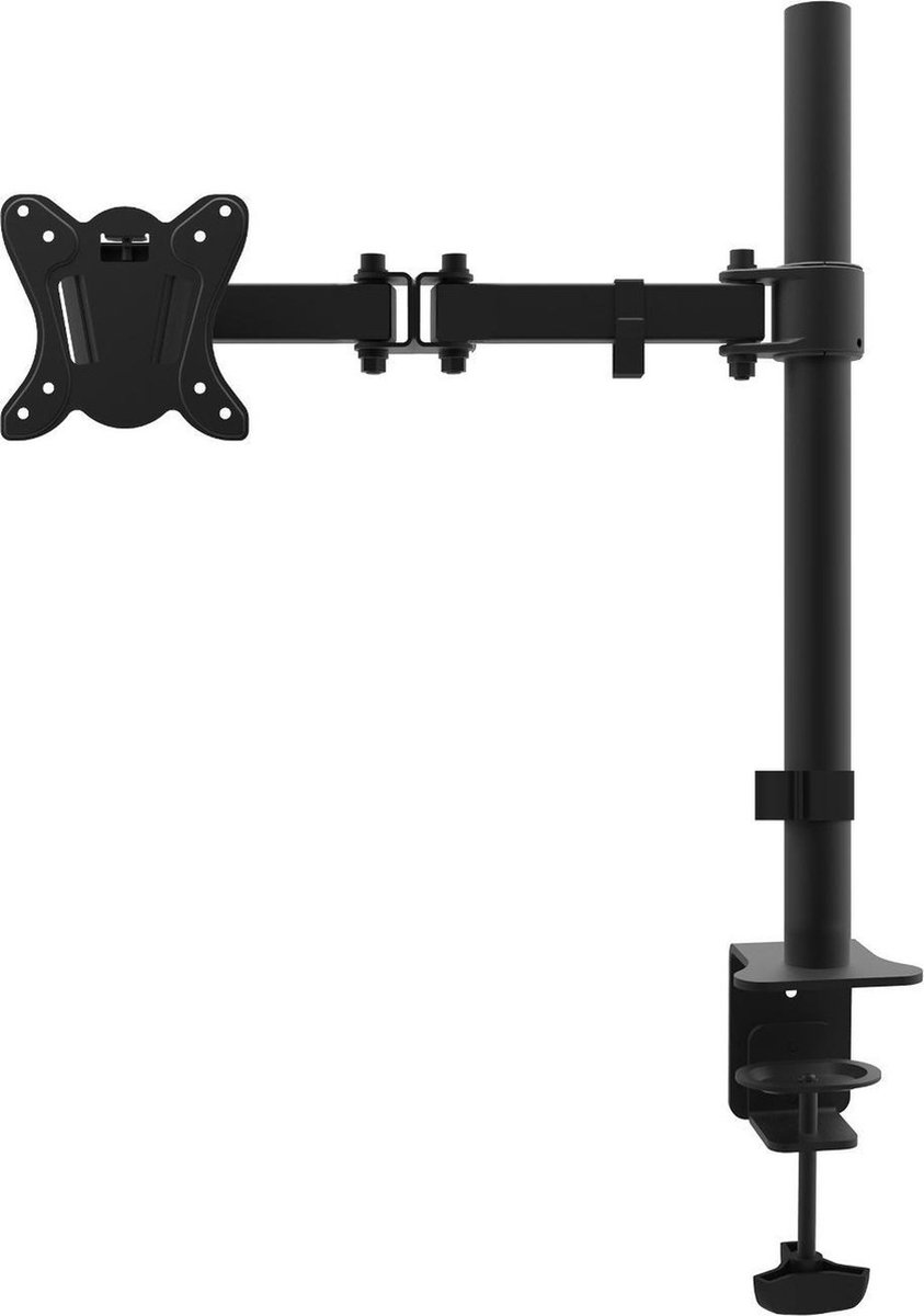 Platinet Omega OUPC012S Enkelvoudige monitor arm voor bureaus en tafels, full motion voor 13 tot 27 inch schermen, Vesa standaard, zwart