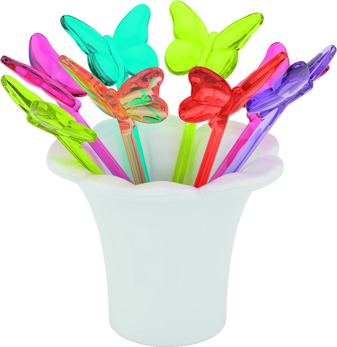 Zak!Designs Sweety Prikkertjes - Vlinders - In houder - Rainbow - Set van 8 stuks