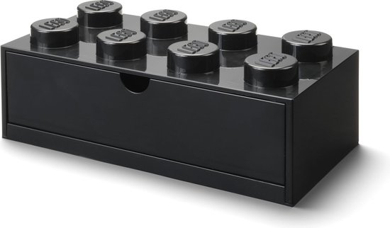 Lego - Opbergbox Bureaulade Brick 8 - Kunststof - Zwart