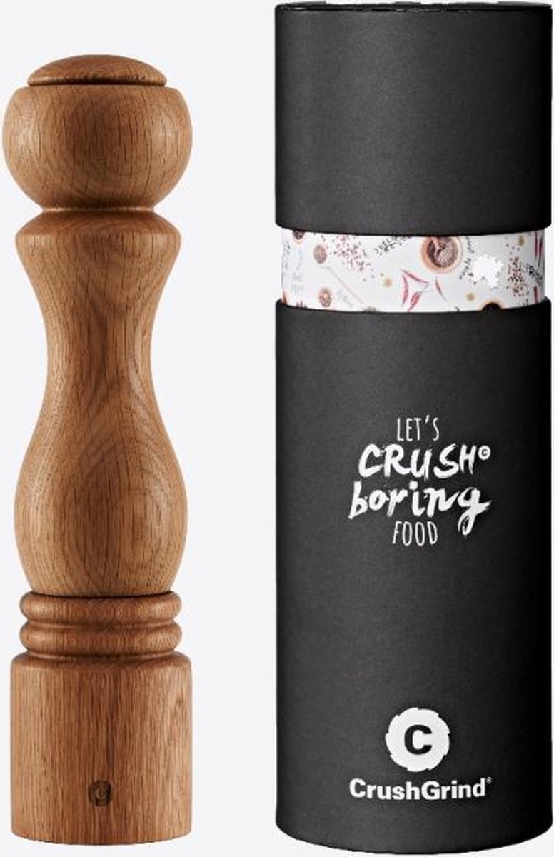 Crushgrind Torino kruidenmolen uit eikenhout bruin 30cm
