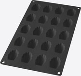 Lékué bakvorm uit silicone voor 20 madeleines zwart 4.2x2.9x1.1cm