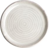 Olympia Canvas ronde borden met smalle rand wit 18cm