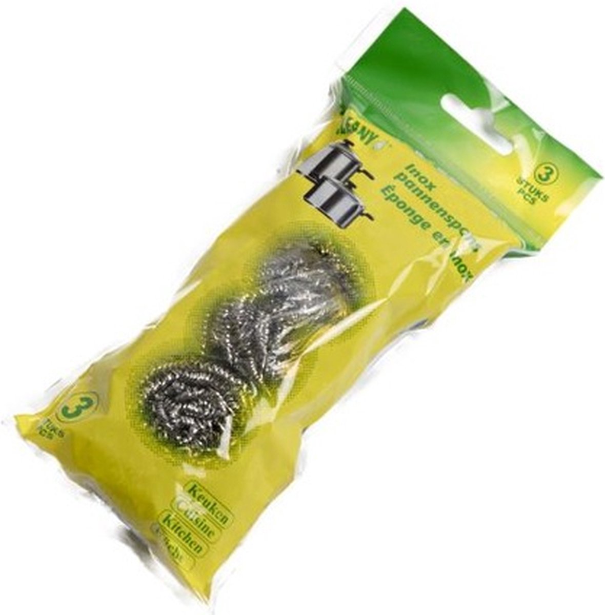 PANNENSPONS INOX SET VAN 3 CLEANY 20GR