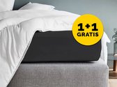 Royal Jack - Drap-housse -Lot de 2 draps-housses stretch - Jersey 100% coton - 120g/m² - Noir - Collection Hotel -160*200 cm - Oekotex standard 100 - Lavable 40° - Sans repassage - Tissé fin