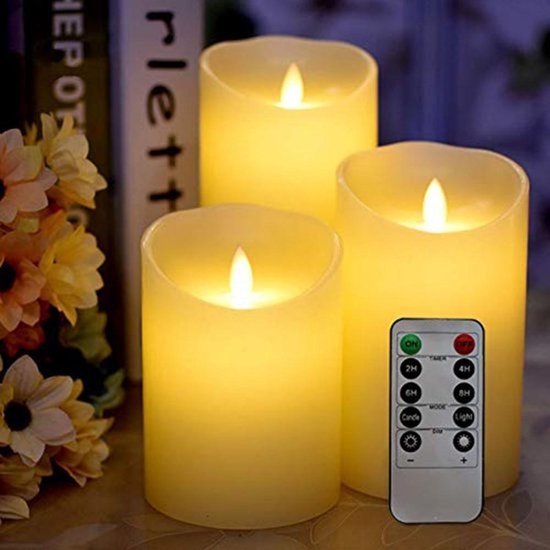 LED kaarsen echte wax kaars LED kaars flikkerend warm wit