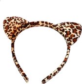Bandeau imprimé léopard - Diadème - Accessoires Cheveux femme - Imprimé panthère - Léopard - Avec oreilles - Femme - Polyester - marron