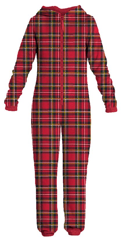 Mistral Home - Onesie - Kids - Homesuit - Noël - 100% Polyester - Taille Small - Tartan - Rouge
