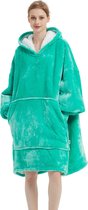 JAXY Hoodie Deken - Snuggie - Snuggle Hoodie - Fleece Deken Met Mouwen - 1450 gram - Hoodie Blanket - Groen