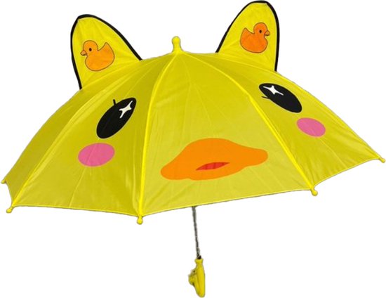 Paraplu kids 3D - Geel - 3D - Eend - Kinderen