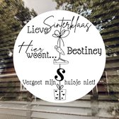 Sinterklaas sticker-lieve Sinterklaas hier woont-met naam kind