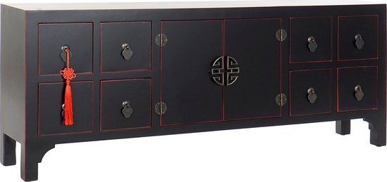 Dressoir - tv cabinet spruce mdf 130x24x51 oriental black -