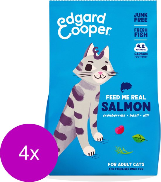 4x Edgard & Cooper Kattenvoer Adult Zalm 2 kg