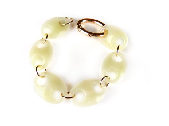 Armband Model Oval met witte acryl schakels