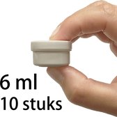 Mini pots en plastique avec couvercle - 6 ml - 10 pièces - Petits pots de voyage rechargeables - Pot cosmétique - Pots vides - Pot de crème
