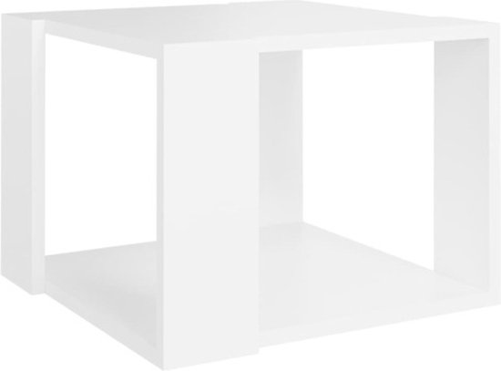 vidaXL - Salontafel - 40x40x30 - cm - bewerkt - hout - wit