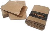 Prigta - Papieren zakjes - Bruin - 10x16 cm - 50 stuks - 50 gr/m2 natron kraft / cadeauzakjes