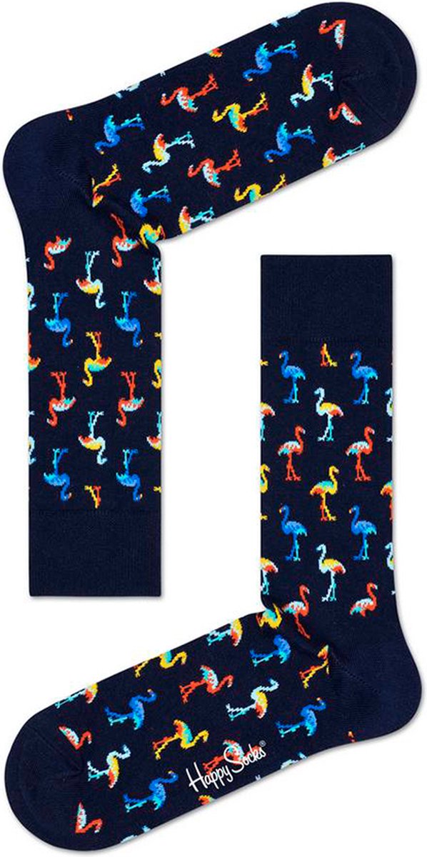 Happy Socks - Flamingo - Blauw Multi - Unisex - Maat 41-46