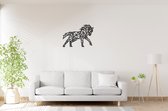 Geometrisch Paard - Wanddecoratie - Lasergesneden - Zwart - Geometrische dieren en vormen - Houten dieren - Muurdecoratie - Line art - Wall art