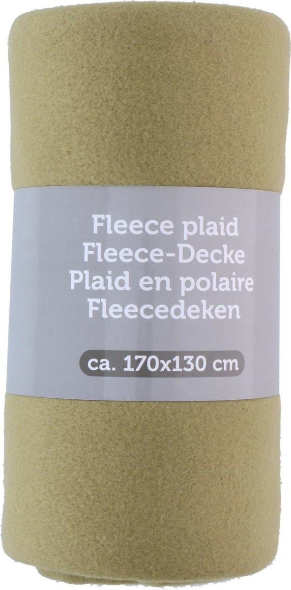 Excellent Houseware Deken-plaid - fleece-polyester mosgroen 170x130cm