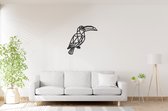 Geometrische Toekan - Wanddecoratie - Lasergesneden - Zwart - Geometrische dieren en vormen - Houten dieren - Muurdecoratie - Line art - Wall art
