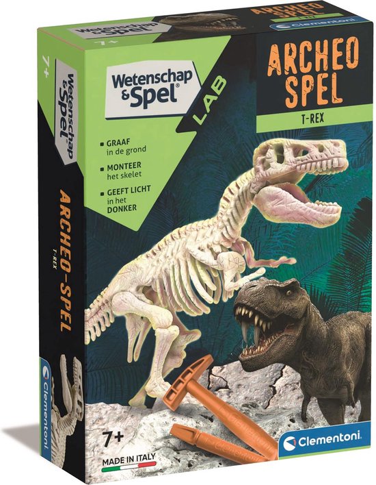 Clementoni Wetenschap & Spel - Archeospel T-rex - Experimenteerdoos - Archeologie speelgoed - Opgravingsset