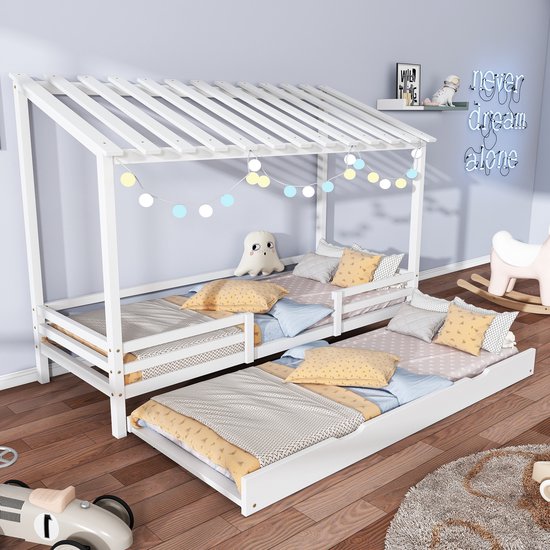 Lit cabane lit gigogne lit bébé-Maison Daybed avec lit gigogne 90x200cm-Lit  Twin avec... | bol.