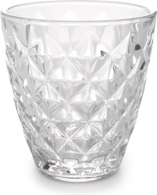 Transparant glas van 0,22L met een gedraaid facetpatroon.