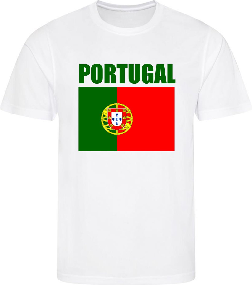 WK - Portugal - T-shirt Wit - Voetbalshirt - Maat: S - Wereldkampioenschap voetbal