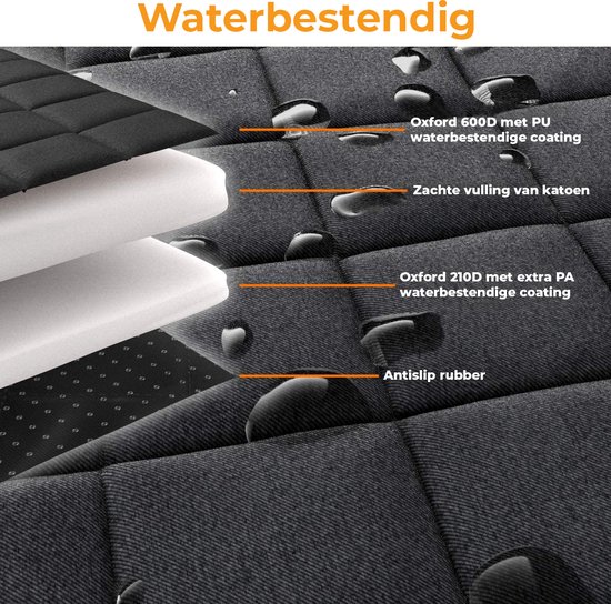 Nince Couverture pour chien pour voiture – Extra épaisse – 137 x 147 cm – Noire – Ceinture de sécurité incluse