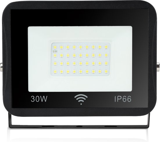Aigostar LED-schijnwerper 30W – Met Bewegingssensor, 2510 Lm, IP65, 6500K Koud Wit, Ideaal Voor Tuin, Garage, Terras, Oprit