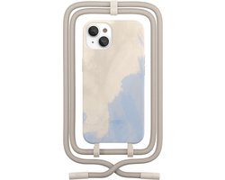 Change 2 in 1 Bio Case x Filia - geschikt voor iPhone 14 Plus - afneembaar nekkoord - duurzaam - eco vriendelijk - gemaakt van bio-materialen - Beige-Blue
