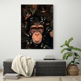 Poster Tropical Chimpanzee - Papier - 40x50 cm  | Wanddecoratie - Interieur - Art - Wonen - Schilderij - Kunst