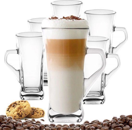 Luxe Latte Macchiato Glazen - Irish Coffee Glazen - Latte Glazen –330ml - 6...