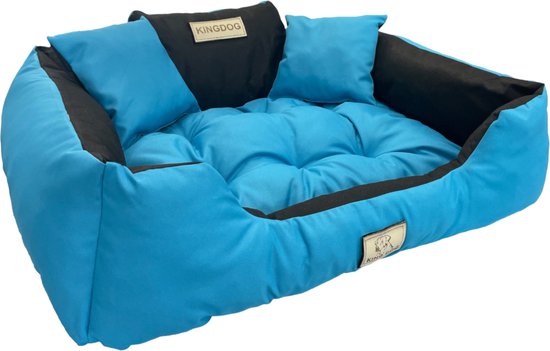 Kingdog - Groot honden- en kattenbed | Dierenmand 100 x 75 | Blauw - maat L