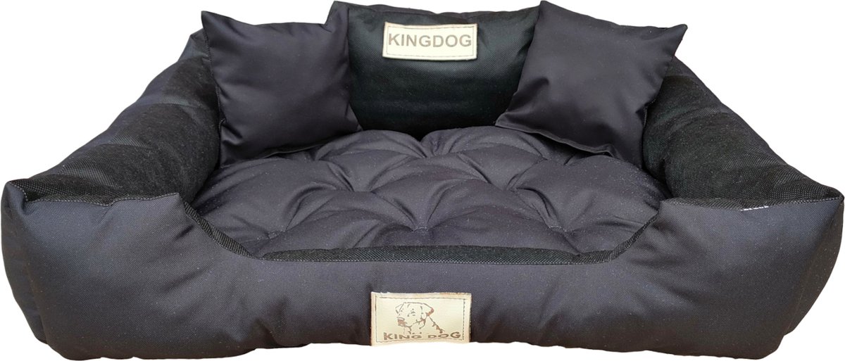 Kingdog - Hondenmand Groot - Katten- en Hondenbed - Buitenmaat 115 x 95 - Maat XL - Zwart thumbnail 2