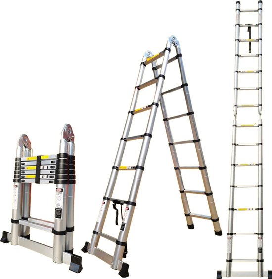 nieuws basketbal geweten Truskore® Multifunctionele Telescopische ladder 4.4 meter - Aluminium -  Professionele... | bol.com