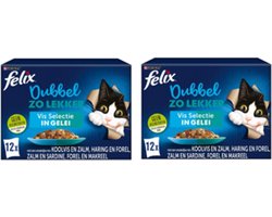 2x Felix - Dubbel Zo Lekker Vis Selectie in Gelei - Kattenvoer - 12x85g